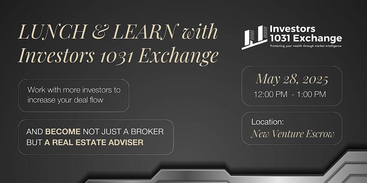 Investors 1031 Exchange, 28 May | Event in San Diego | AllEvents