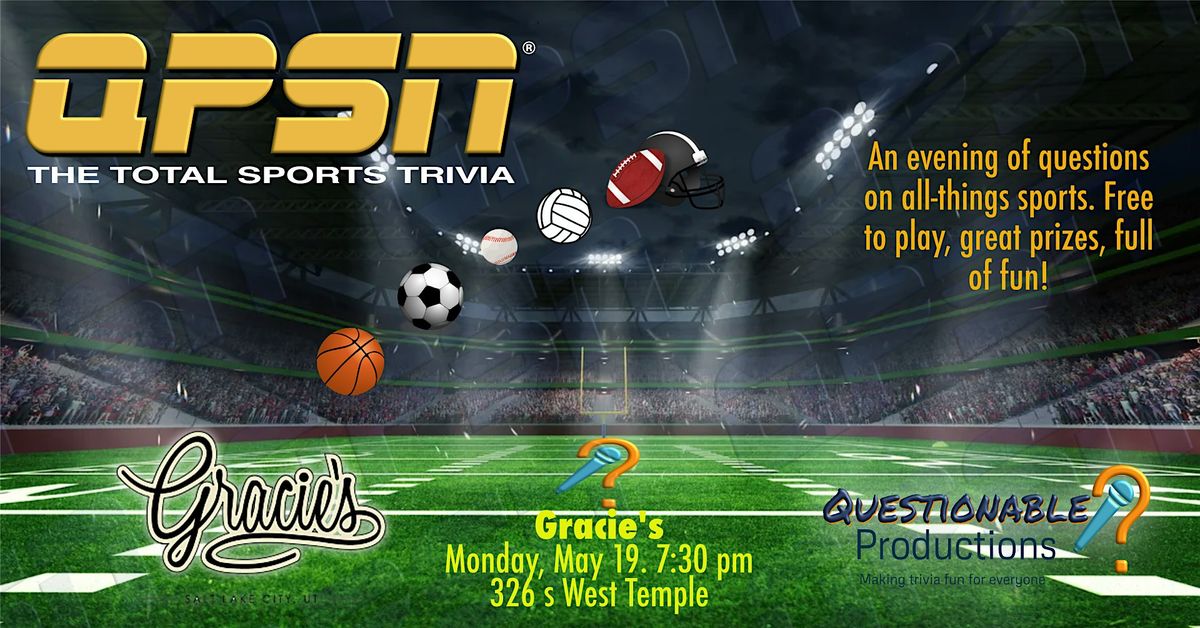 QPSN - All Sports Trivia, 19 May | Event in Salt Lake City | AllEvents