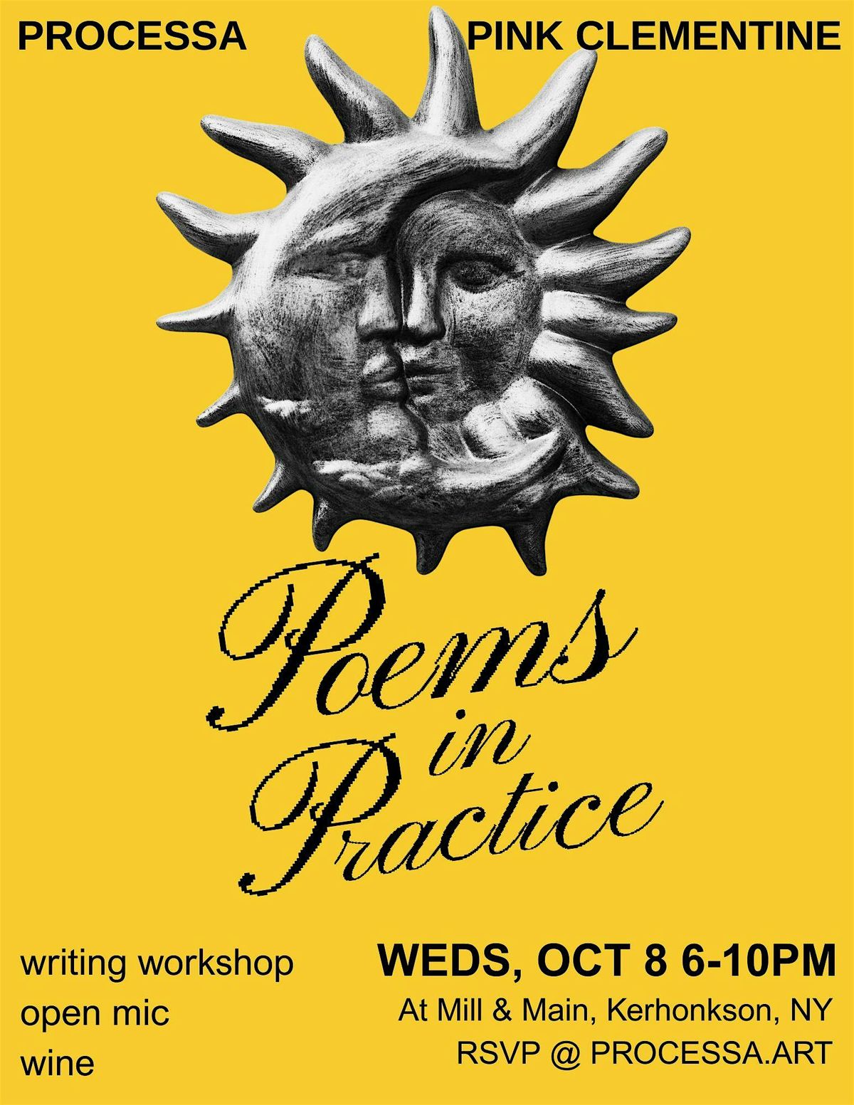 poems in practice ~ Processa x Pink Clementine, 8 October | Event in Kerhonkson | AllEvents