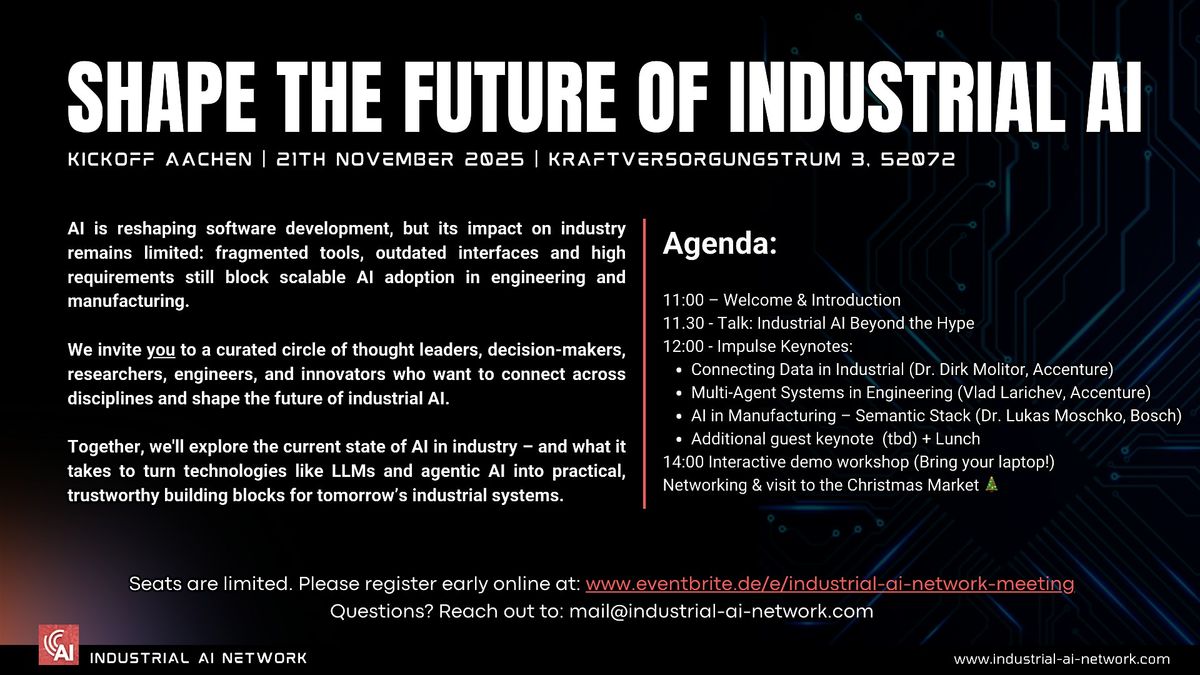 Shape the Future of Industrial AI, 21 November | Event in Aachen | AllEvents