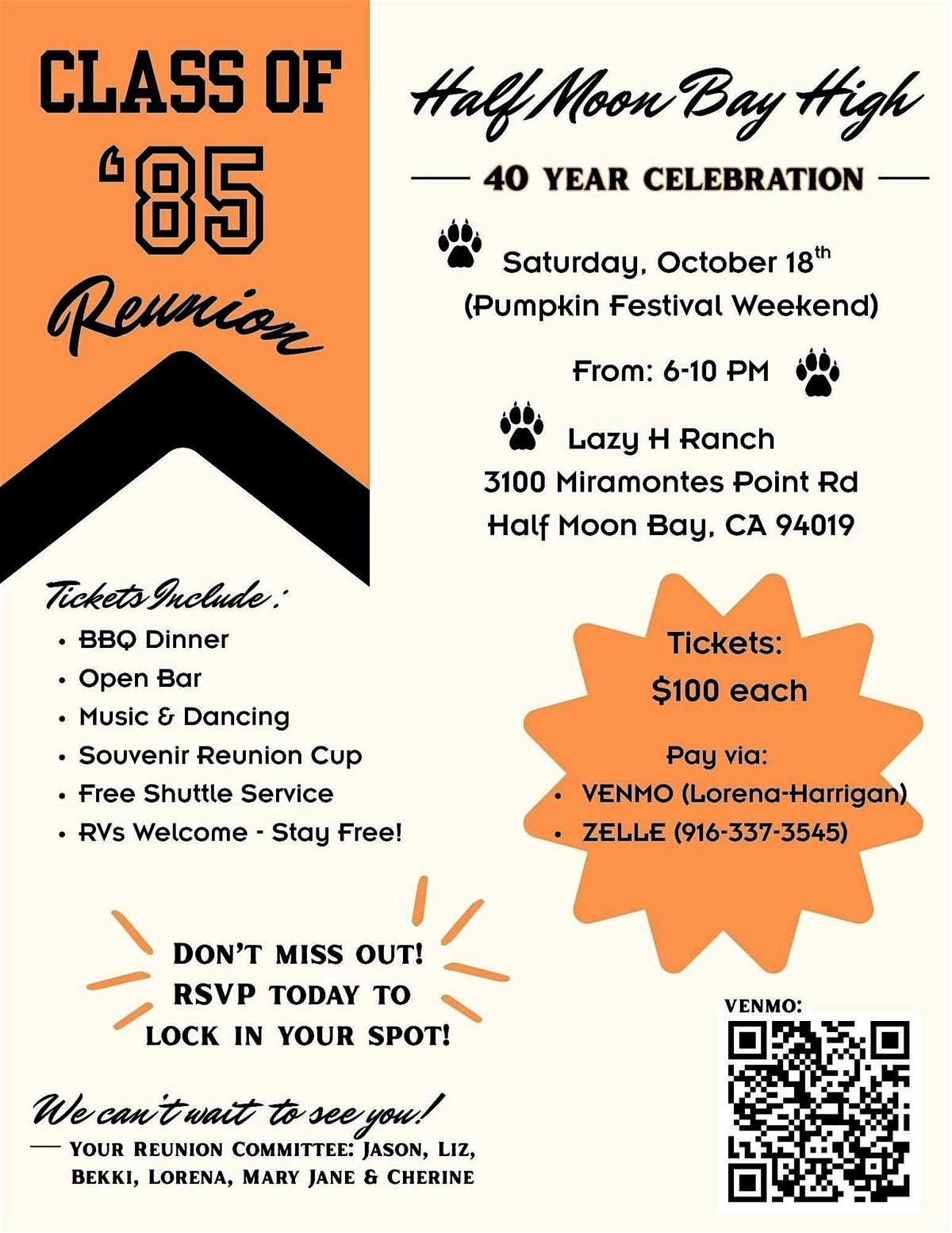 Half Moon Bay High Class of '85 Reunion - 40 Year Celebration, 18 October | Event in Half Moon Bay | AllEvents