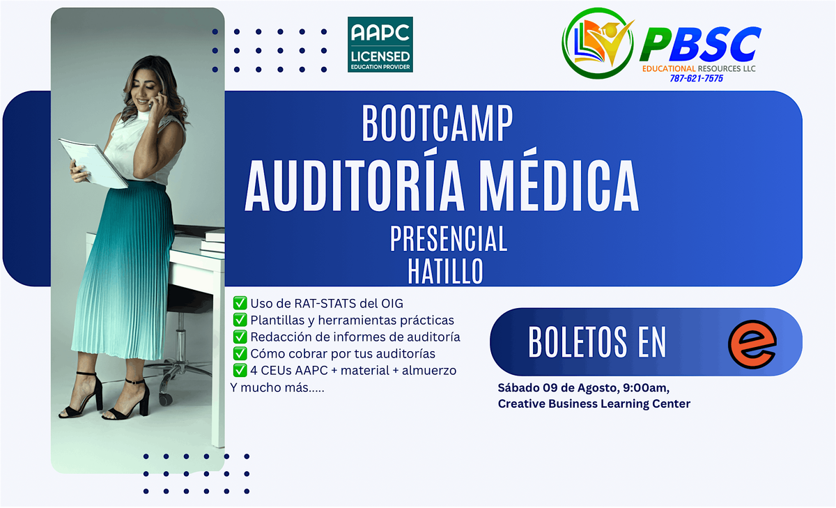 HATILLO- BOOTCAMP PRESENCIAL – AUDITORÍA MÉDICA, 9 August | Event in Hatillo | AllEvents