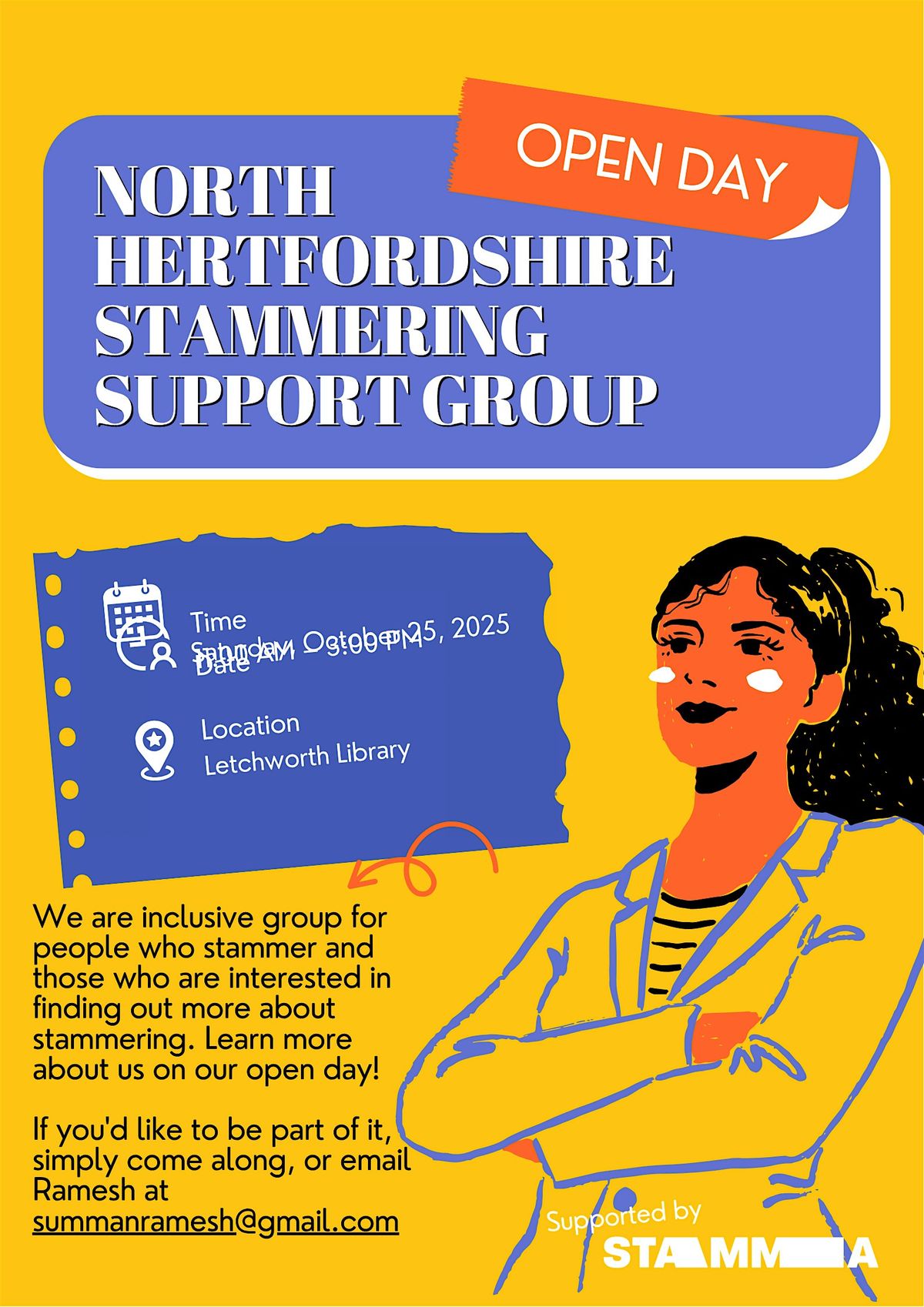 North Hertfordshire Stammering Support Group Open Day, 25 October | Event in Letchworth Garden City | AllEvents