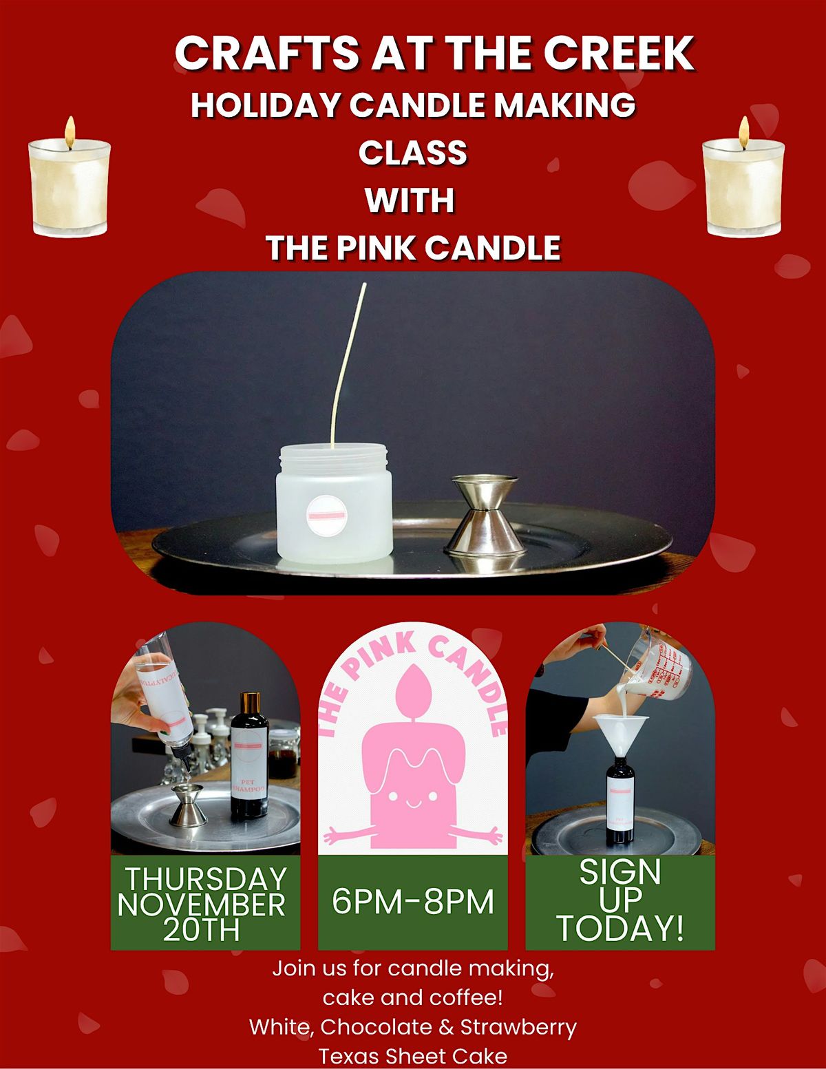 Crafts at the Creek - Candle Making with The Pink Candle, 20 November | Event in Marshall | AllEvents