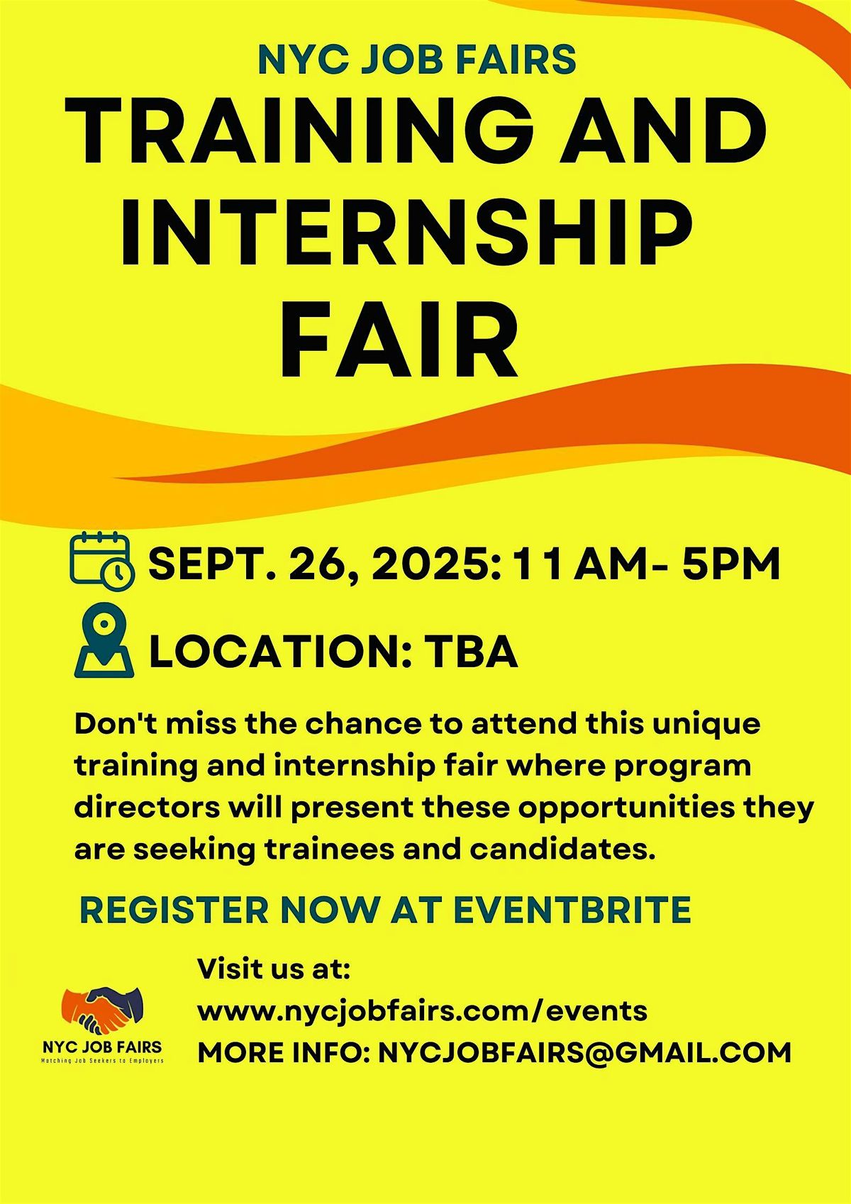 TRAINING AND INTERNSHIP JOB FAIR, 26 September | Event in New York | AllEvents