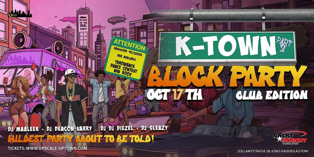 K-TOWN BLOCK PARTY PT 2, 17 October | Event in Kaiserslautern | AllEvents