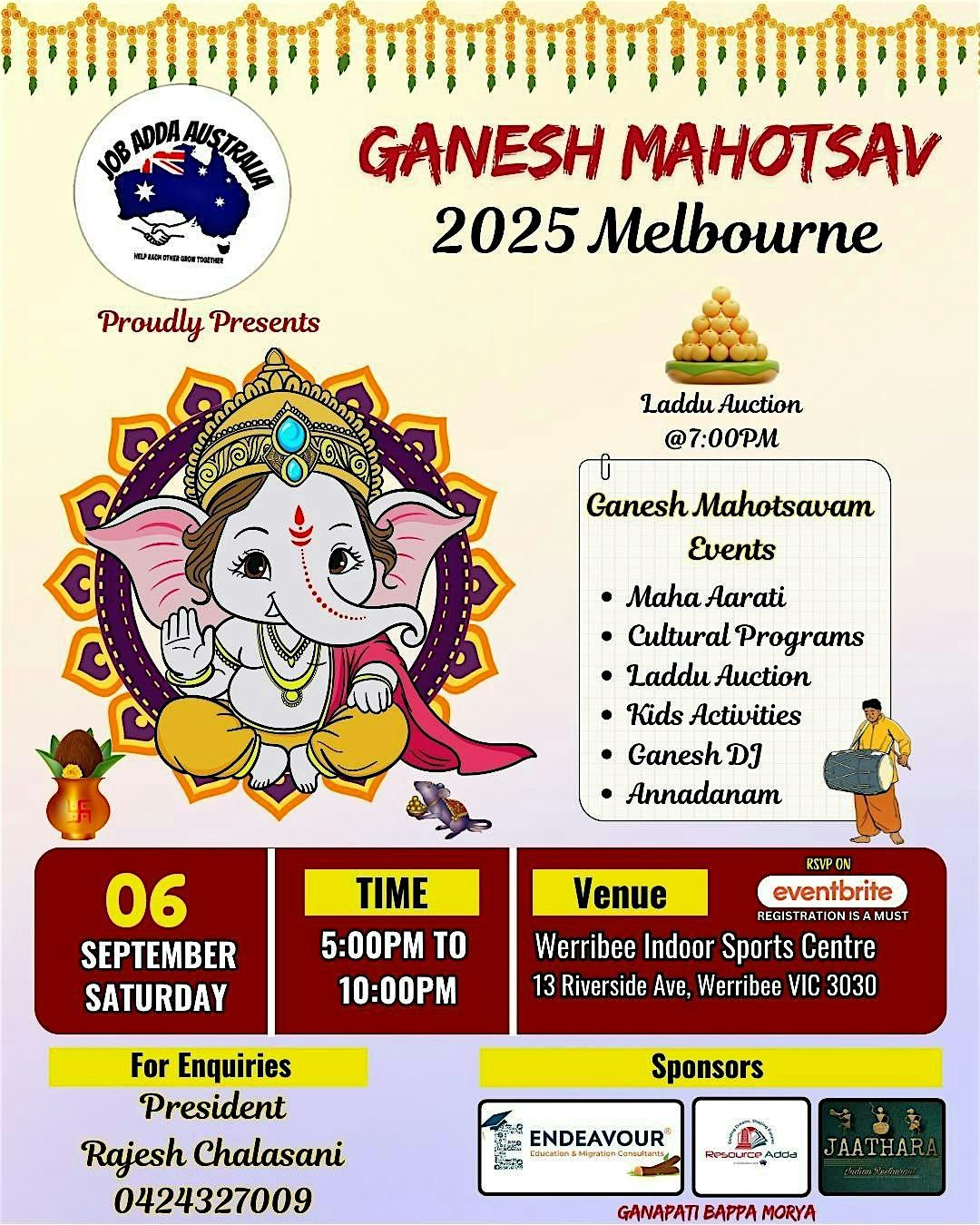 Ganesh Mahotsav- 2025, 6 September | Event in Werribee | AllEvents