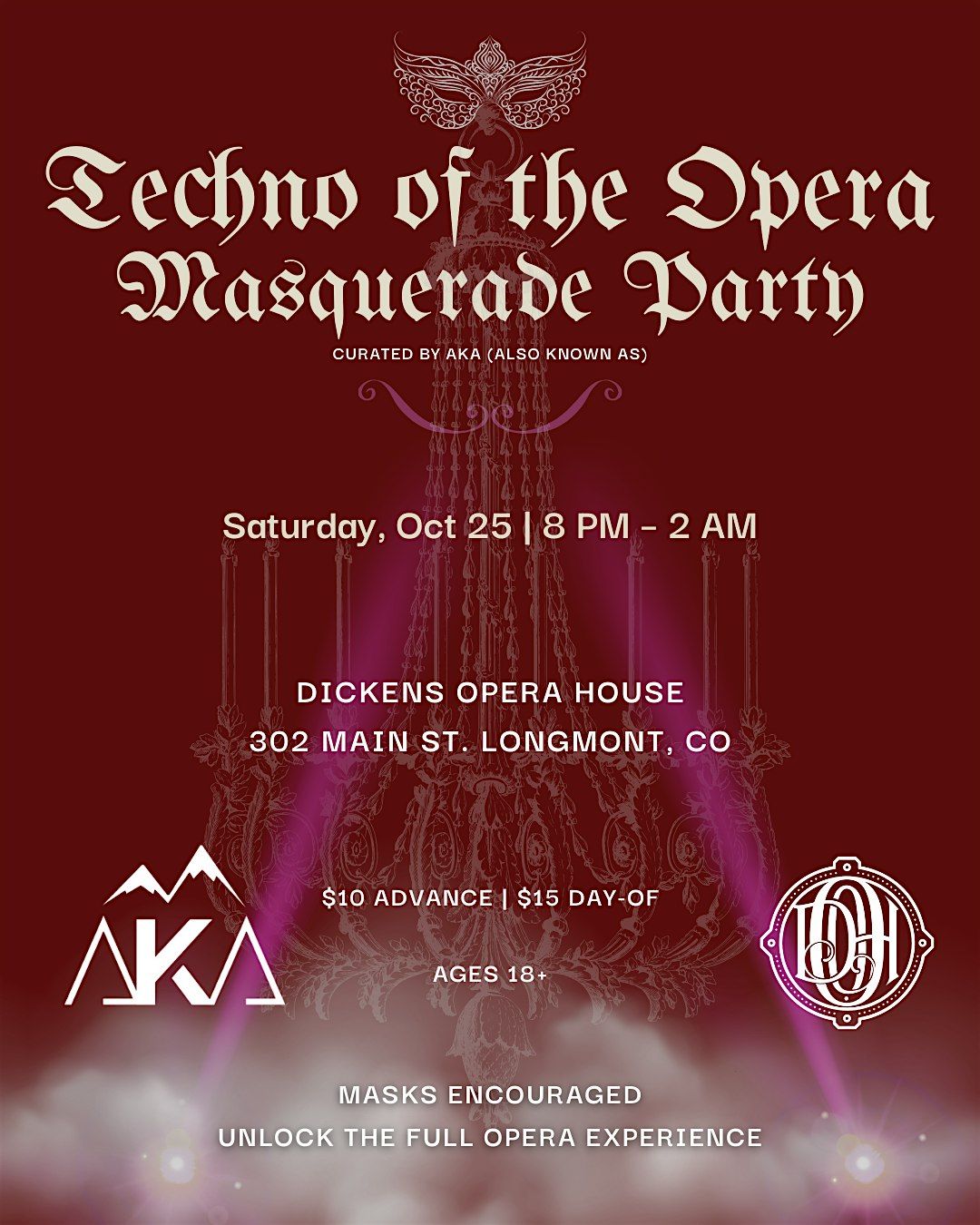 Techno of the Opera – Masquerade Party at Dickens Opera House, 25 October | Event in Longmont | AllEvents