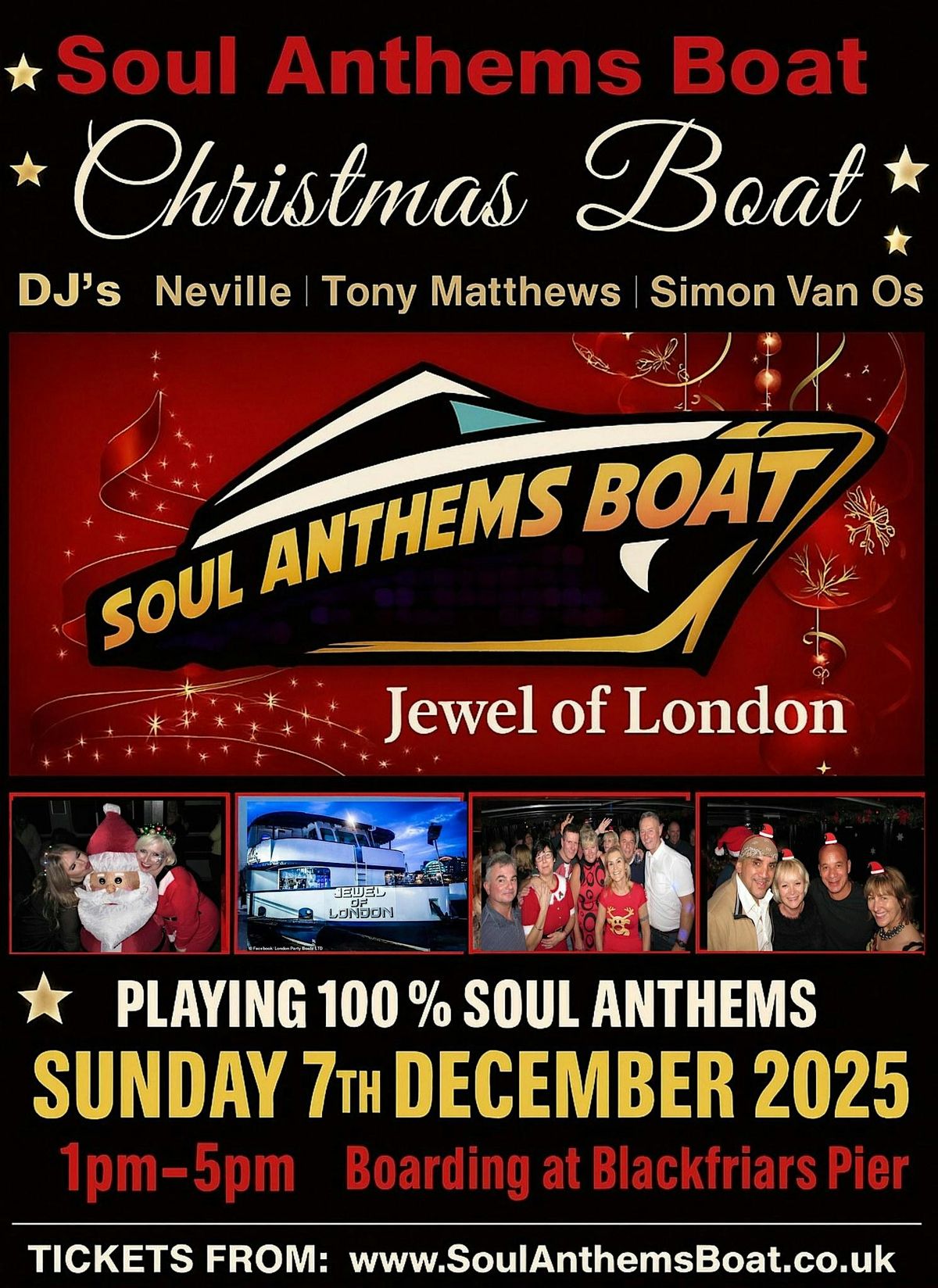 Soul Anthems Boat Christmas Party - Sunday 7th December 2025 and AfterParty, 7 December | Event in London