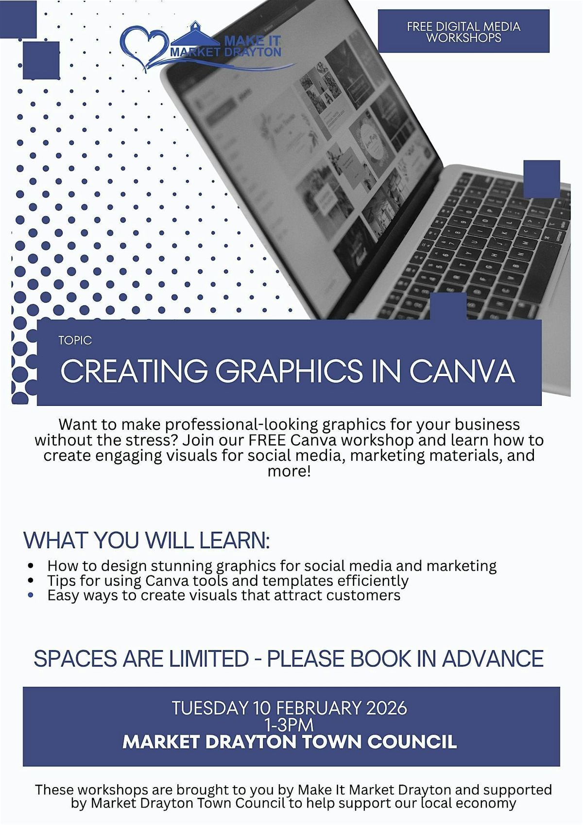 Creating Graphics in Canva  - Free Digital Marketing Training, 10 February | Event in Market Drayton | AllEvents