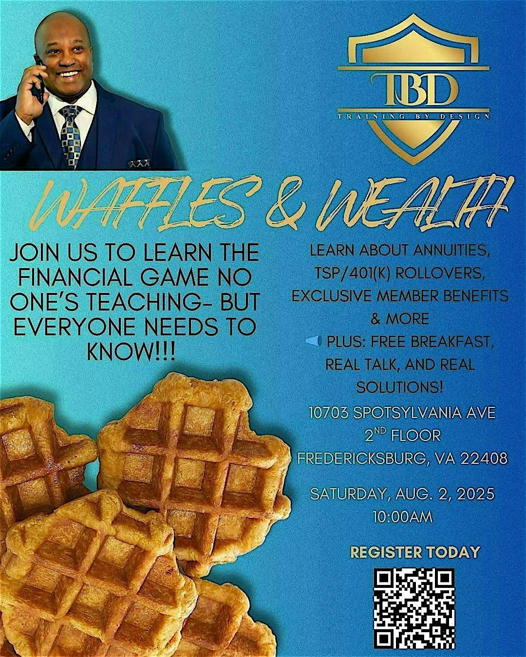 Waffles & Wealth, 2 August | Event in Fredericksburg | AllEvents