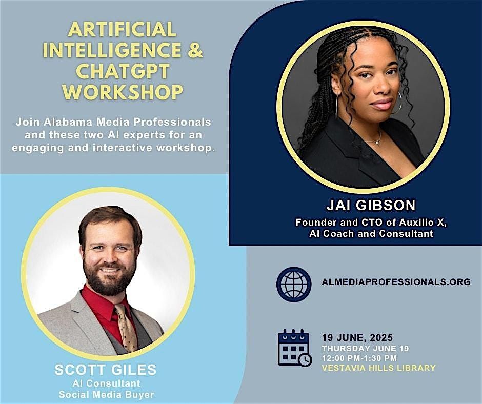 AMP Presents: "Mastering Artificial Intelligence & ChatGPT", 19 June | Event in Vestavia Hills
