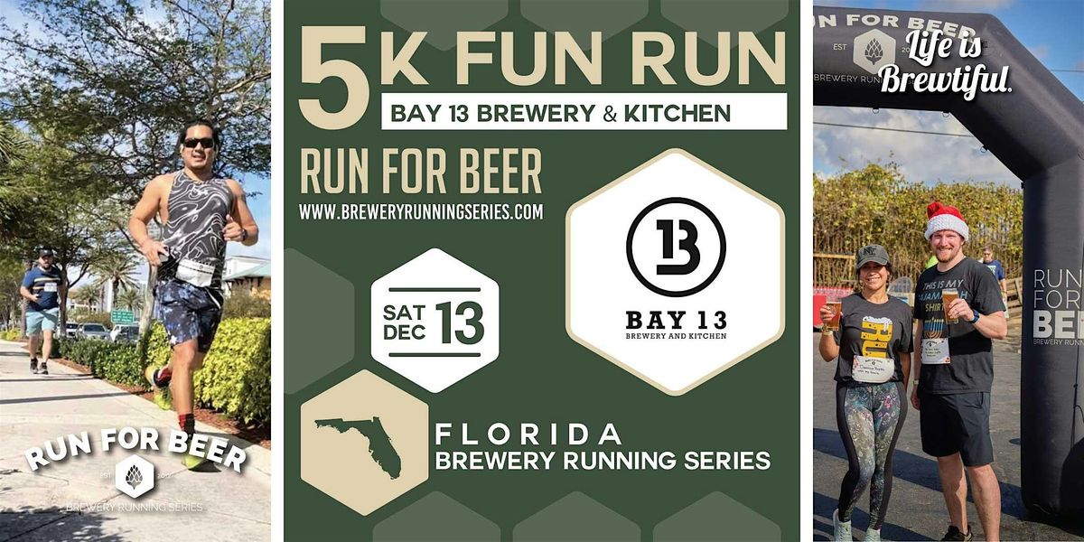 5k Beer Run x Bay 13 | 2025 Florida Brewery Running Series, 13 December | Event in Coral Gables | AllEvents