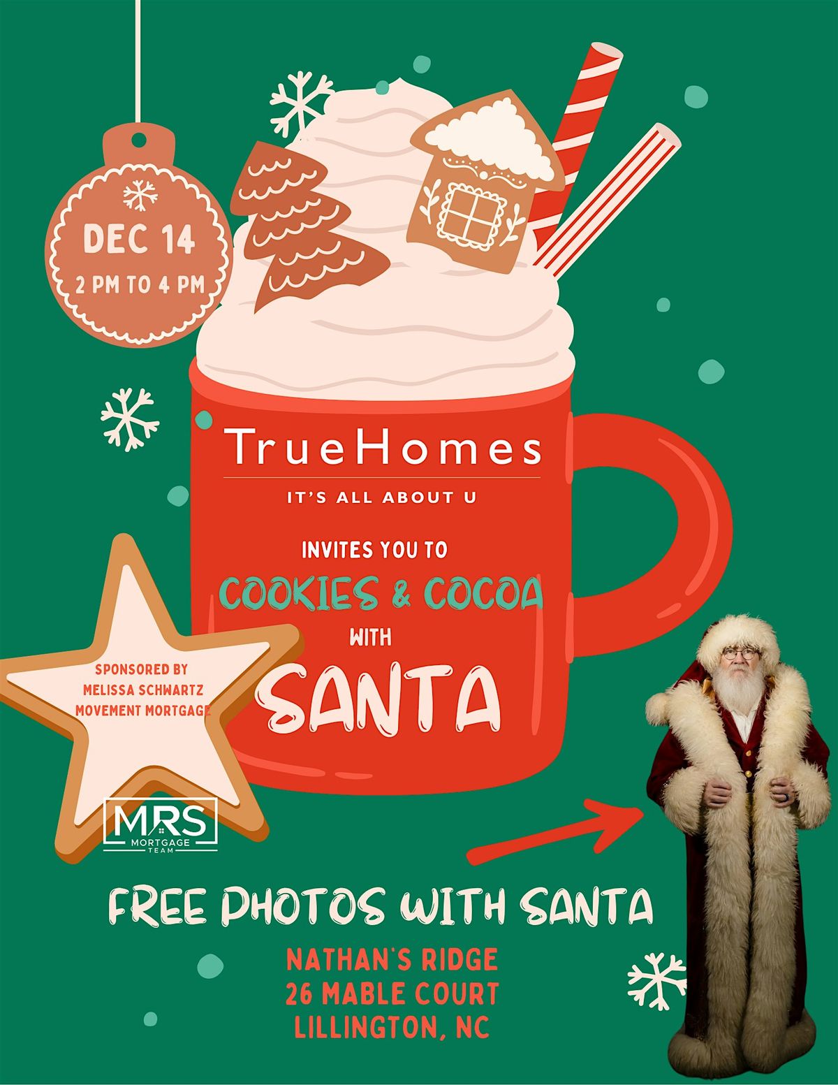 Cookies & Cocoa with Santa at Nathan's Ridge, 14 December | Event in Lillington | AllEvents