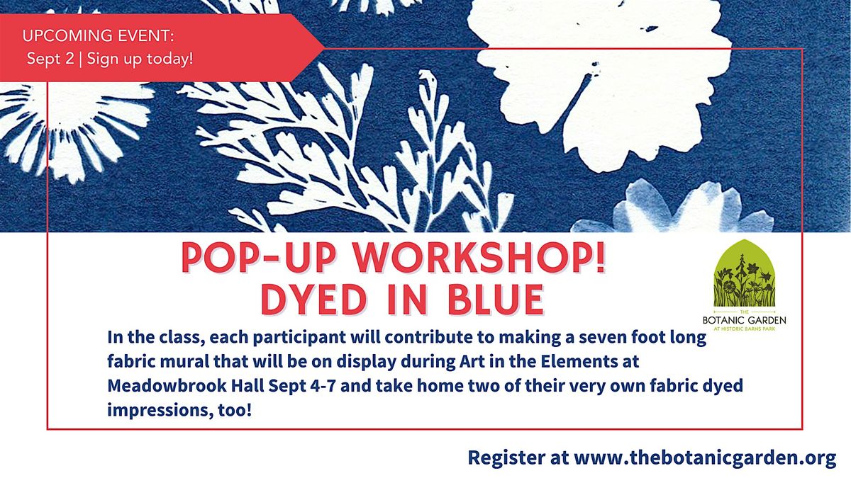 POP-UP: Dyed in Blue, 2 September | Event in Traverse City | AllEvents