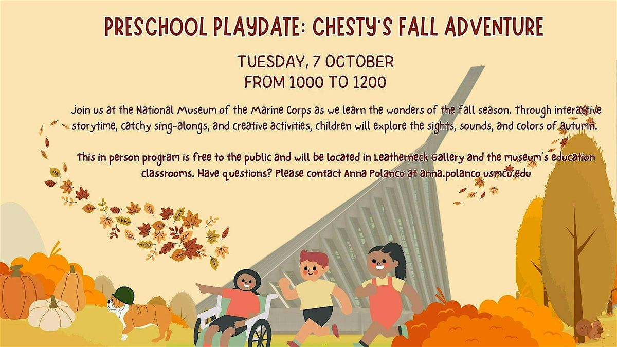 Preschool Playdate: Chesty's Fall Adventure, 7 October | Event in Triangle | AllEvents