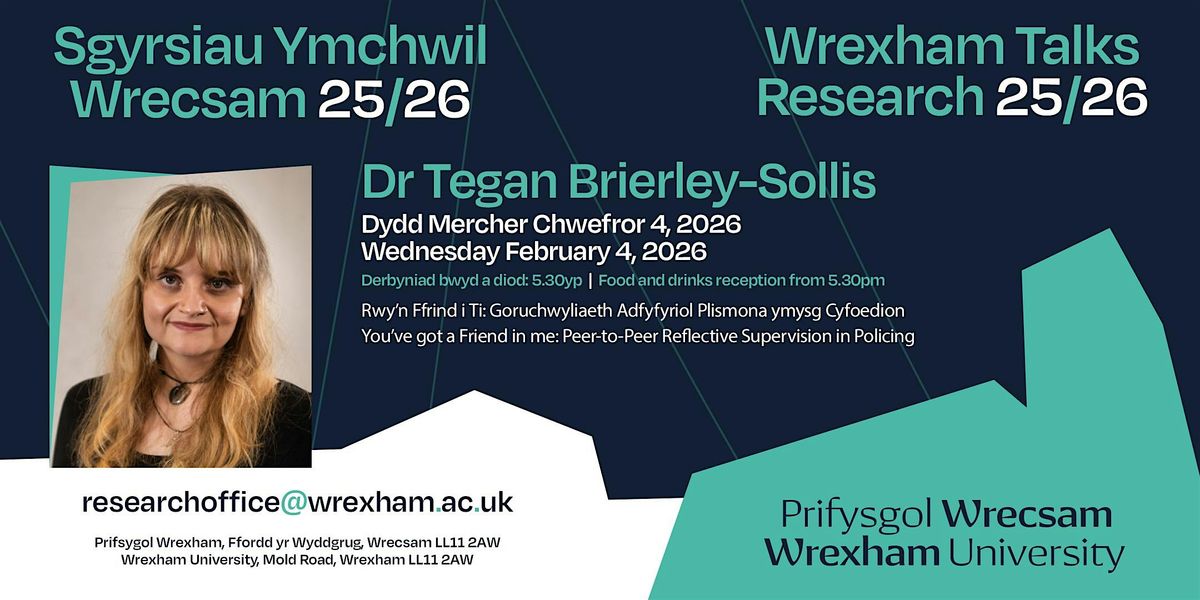 Goruchwyliaeth Fyfyriol mewn Plismona | Reflective Supervision in Policing, 4 February | Event in Wrexham