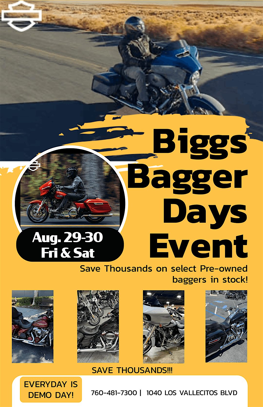 Biggs Bagger Days Event - Test rides and pre-owned sale, 29 August | Event in San Marcos | AllEvents