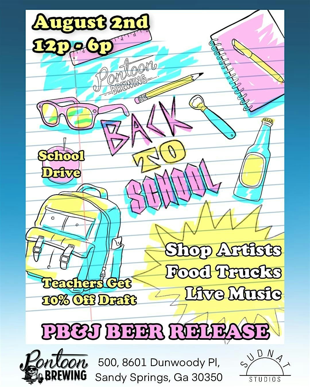 Back To School Market @ Pontoon Brewing, 2 August | Event in Sandy Springs | AllEvents
