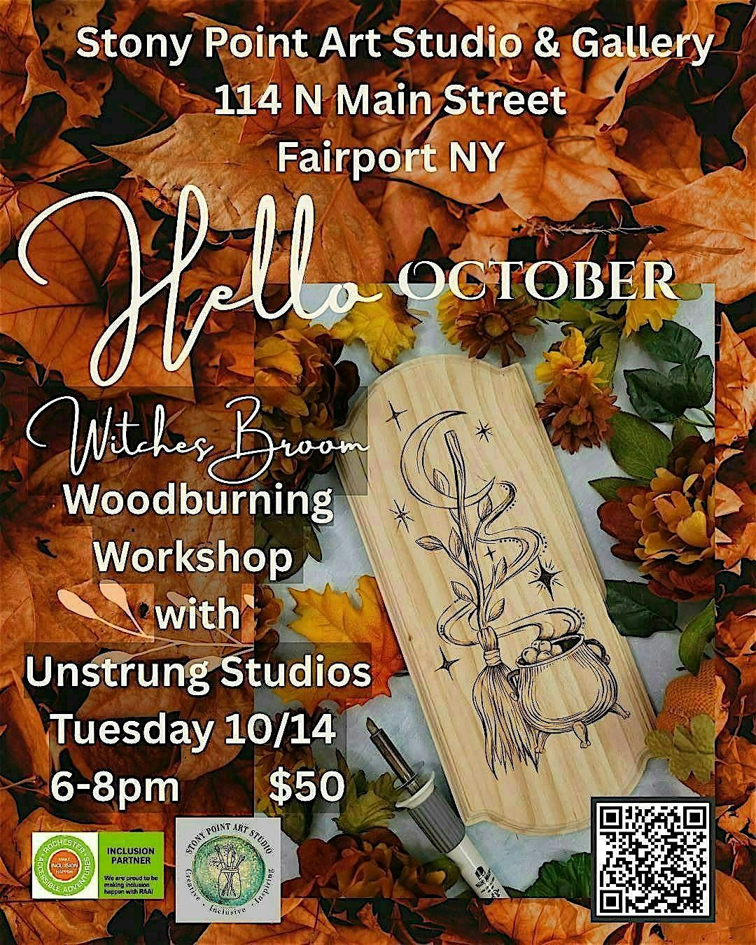 October  Wood Burning with Megan from Unstrung Studios, 14 October | Event in Fairport | AllEvents