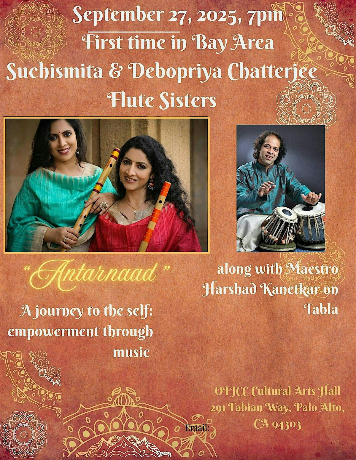Suchismita and Debopriya Chatterjee "Flute Sisters", 27 September | Event in Palo Alto | AllEvents