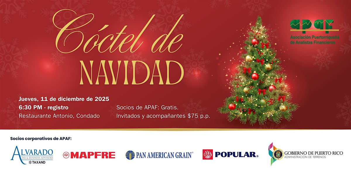 Cóctel de Navidad de APAF, 11 December | Event in San Juan | AllEvents