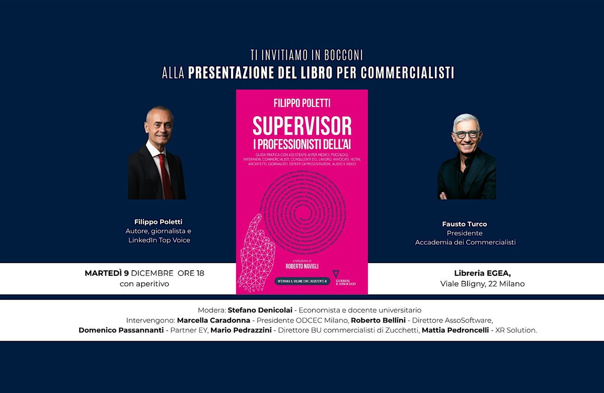 Commercialisti con AI: il libro di Filippo Poletti, 9 December | Event in Milano | AllEvents