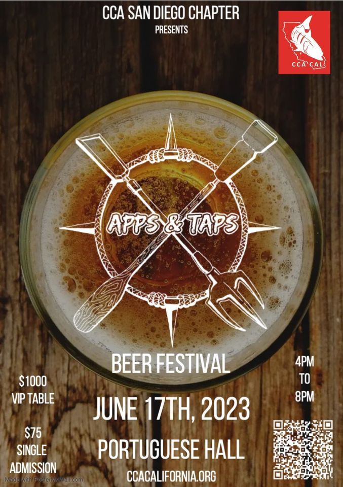 2023 CCA San Diego Apps & Taps Beer Festival, San Diego Portuguese Hall, 17 June 2023 AllEvents.in