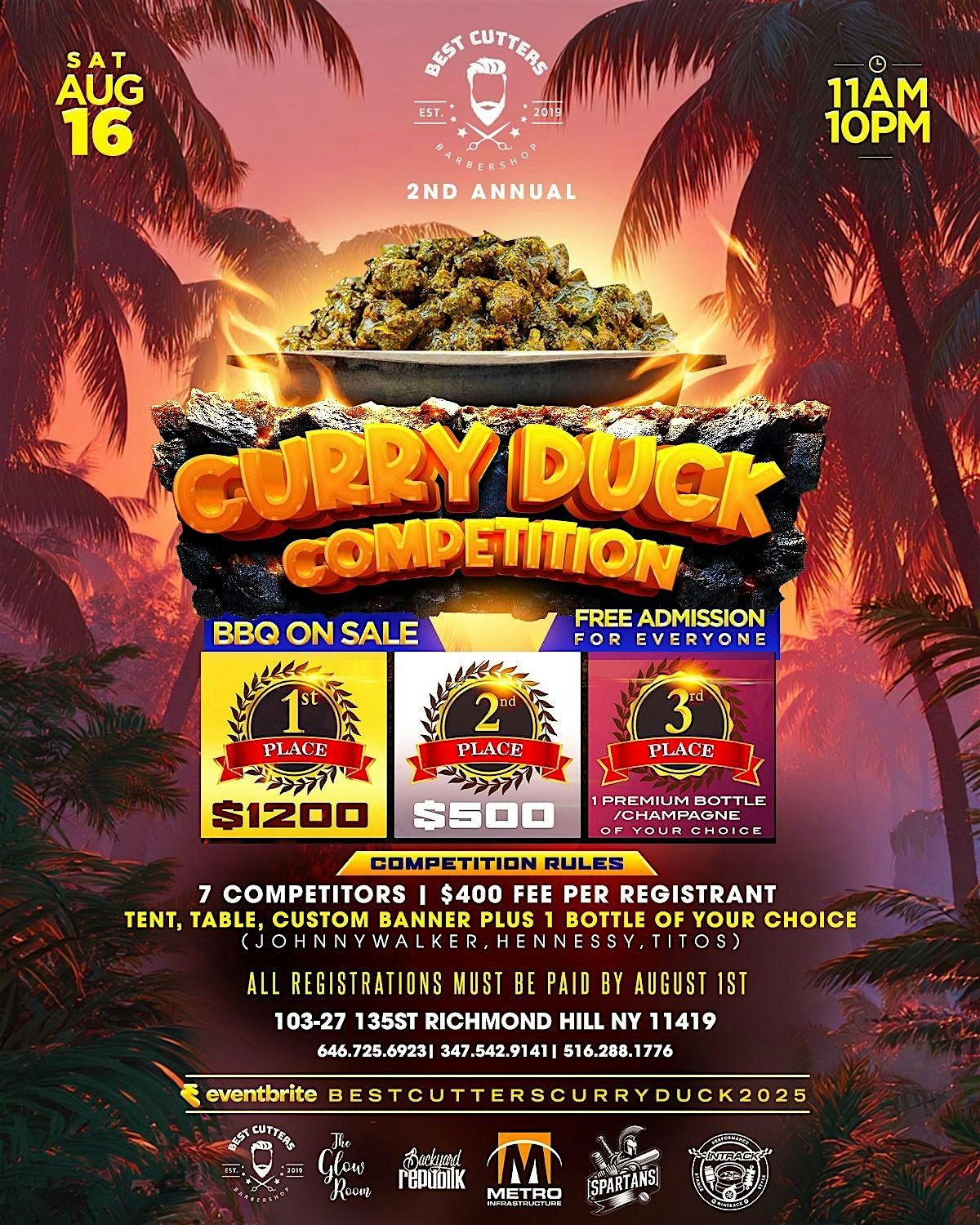 BEST CUTTERS 2ND ANNUAL CURRY DUCK COMPETITION & BBQ LIME, 16 August | Event in Queens | AllEvents