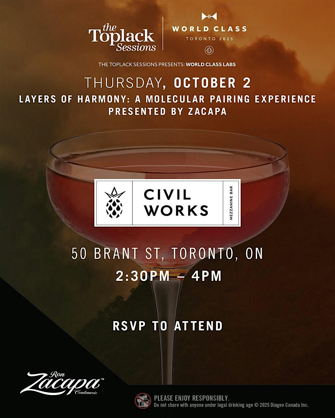 LAYERS OF HARMONY: A MOLECULAR PAIRING EXPERIENCE with RON ZACAPA, 2 October | Event in Toronto | AllEvents