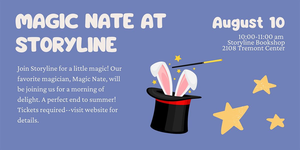 Storyline Presents: Magic Nate, 10 August | Event in Upper Arlington | AllEvents