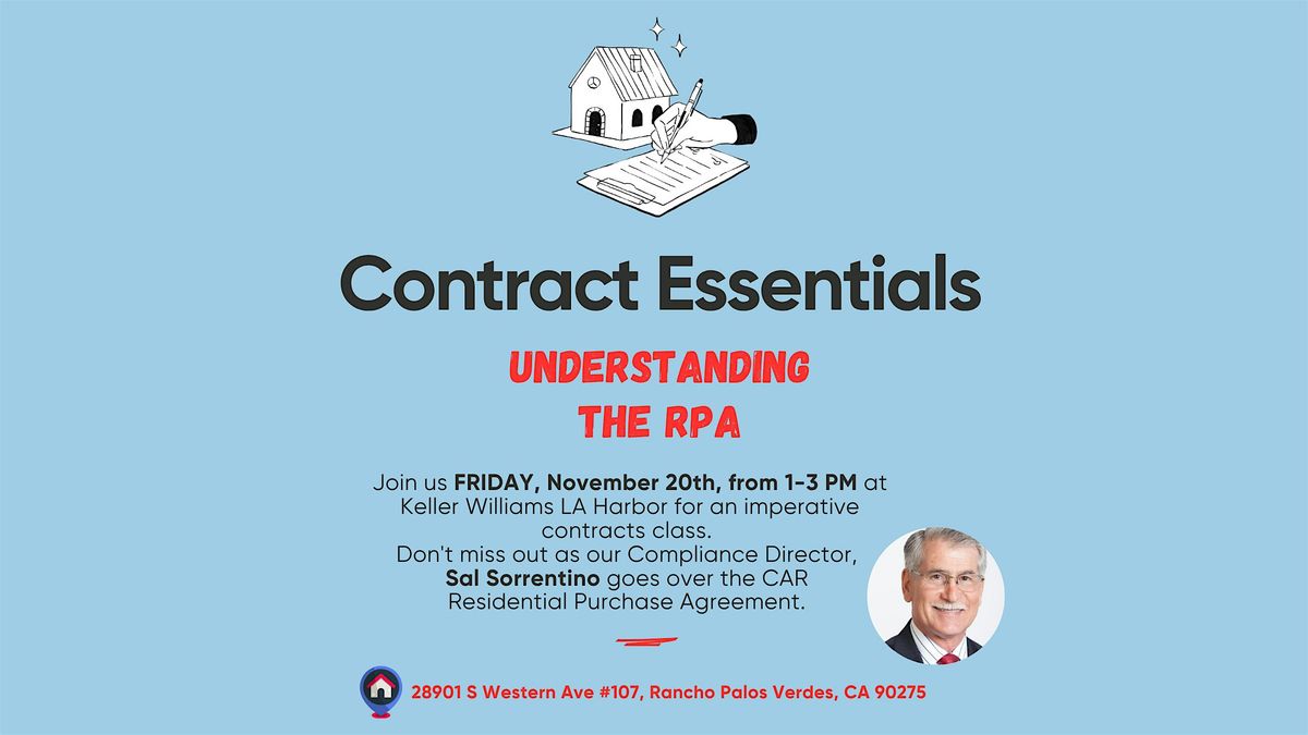 Contract Essentials: Understanding the RPA, 20 December | Event in Rancho Palos Verdes | AllEvents