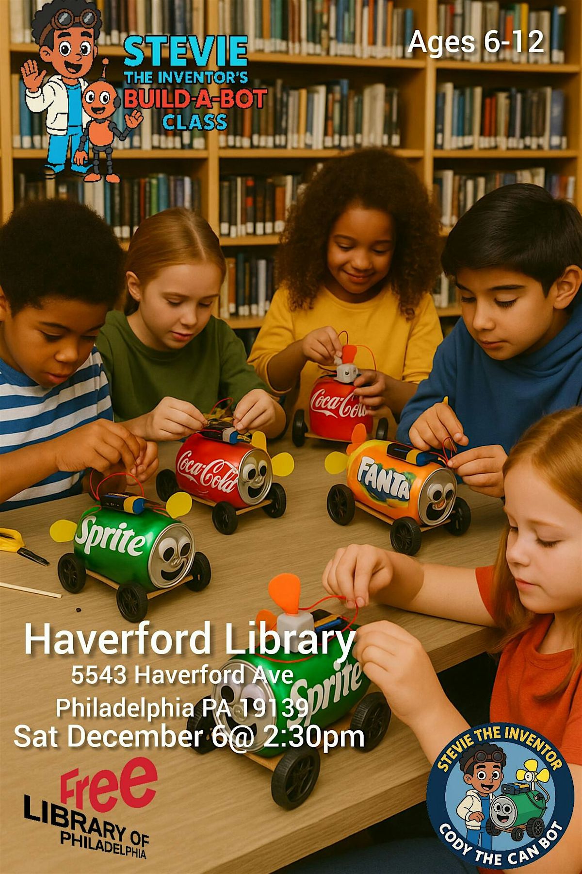 Stevie The Inventor's Build A Bot Class Live At Haverford Library, 6 December | Event in Philadelphia | AllEvents