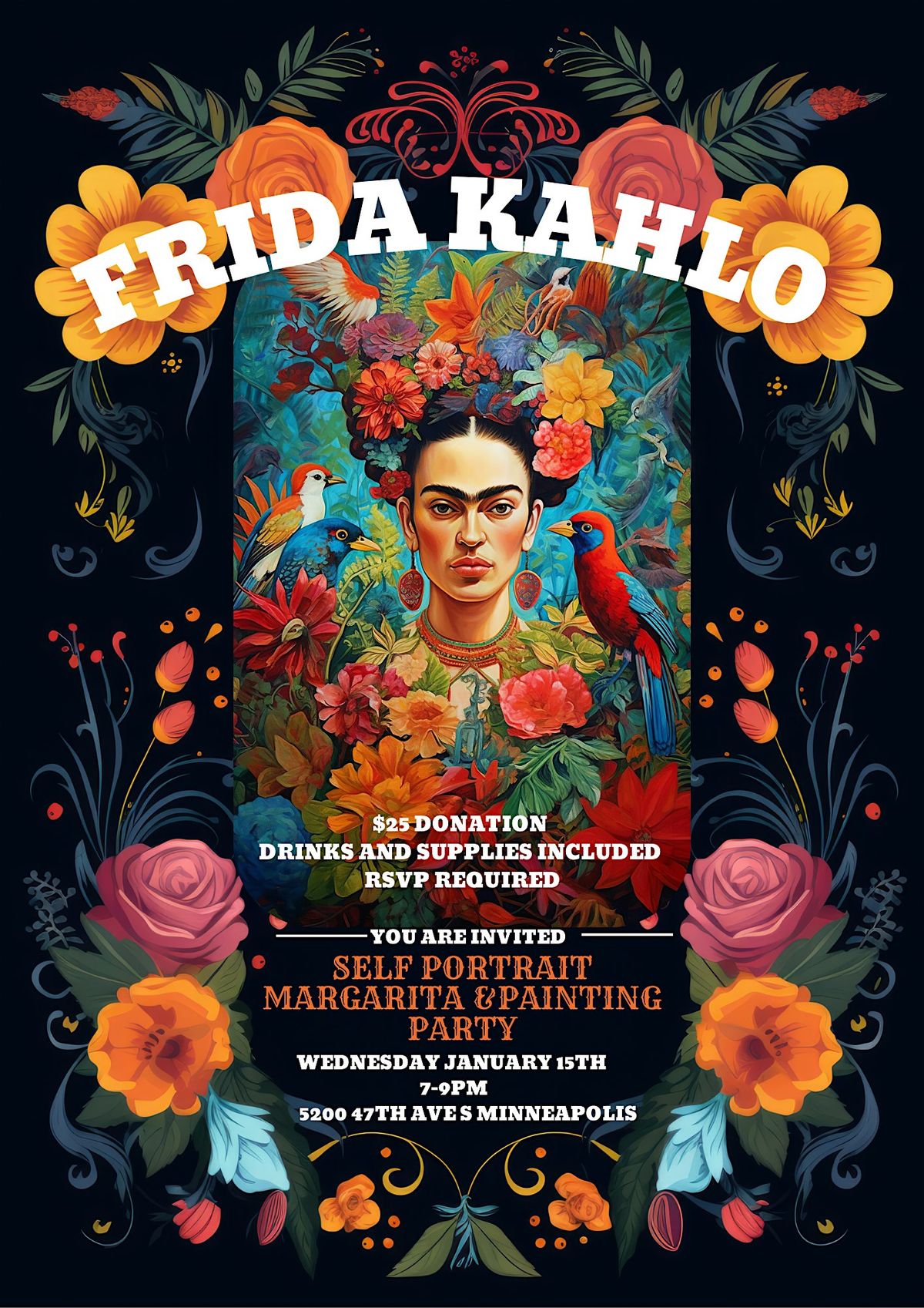 Ignite Your Sacred Flame: A Frida Kahlo Paint and Margaritas Party | Event in Minneapolis | AllEvents