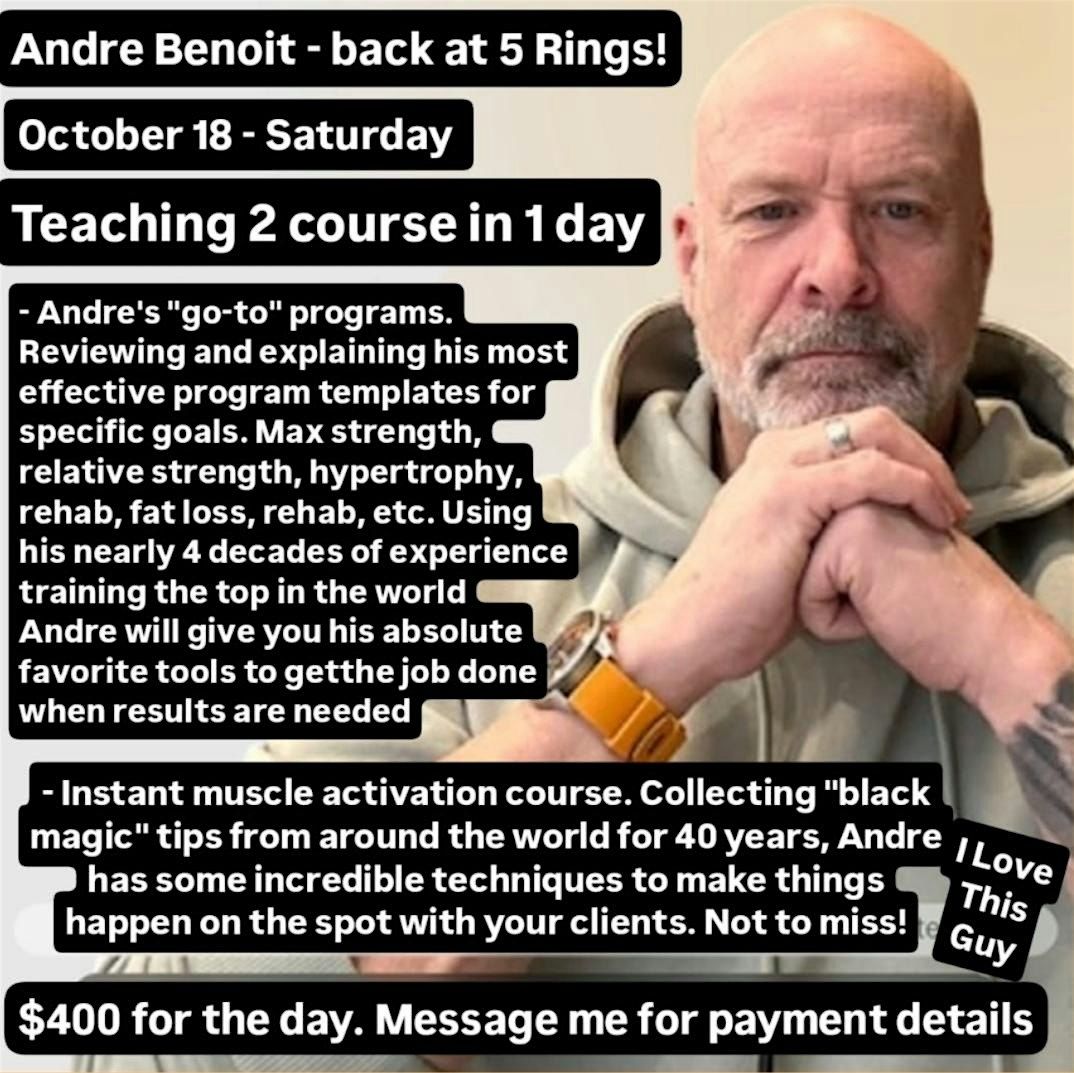 Andre Benoit 2 courses, 1 day, 18 October | Event in Braselton | AllEvents