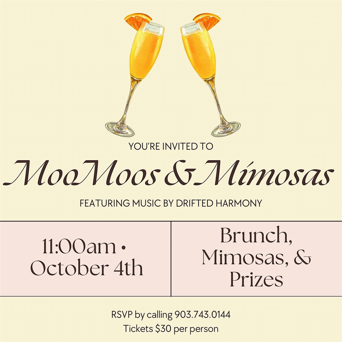 Moo Moos and Mimosas, 4 October | Event in Gilmer | AllEvents