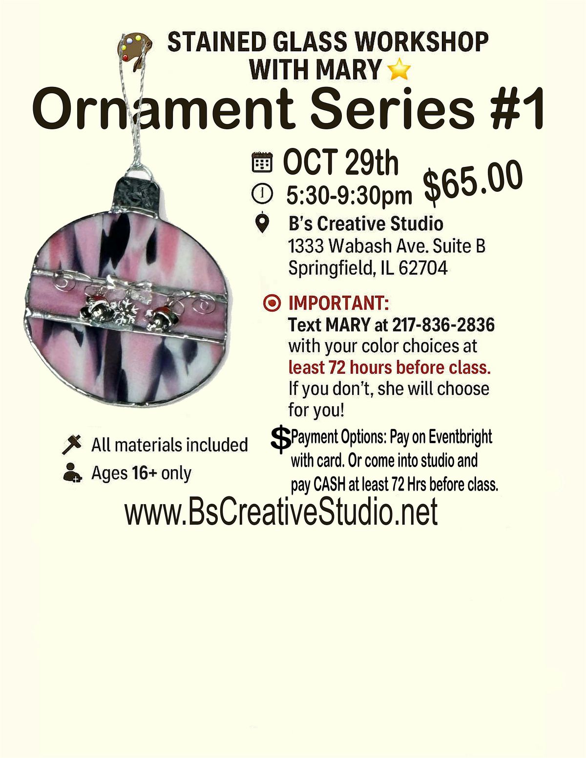 Stained Glass Ornament Series #1, 29 October | Event in Springfield | AllEvents