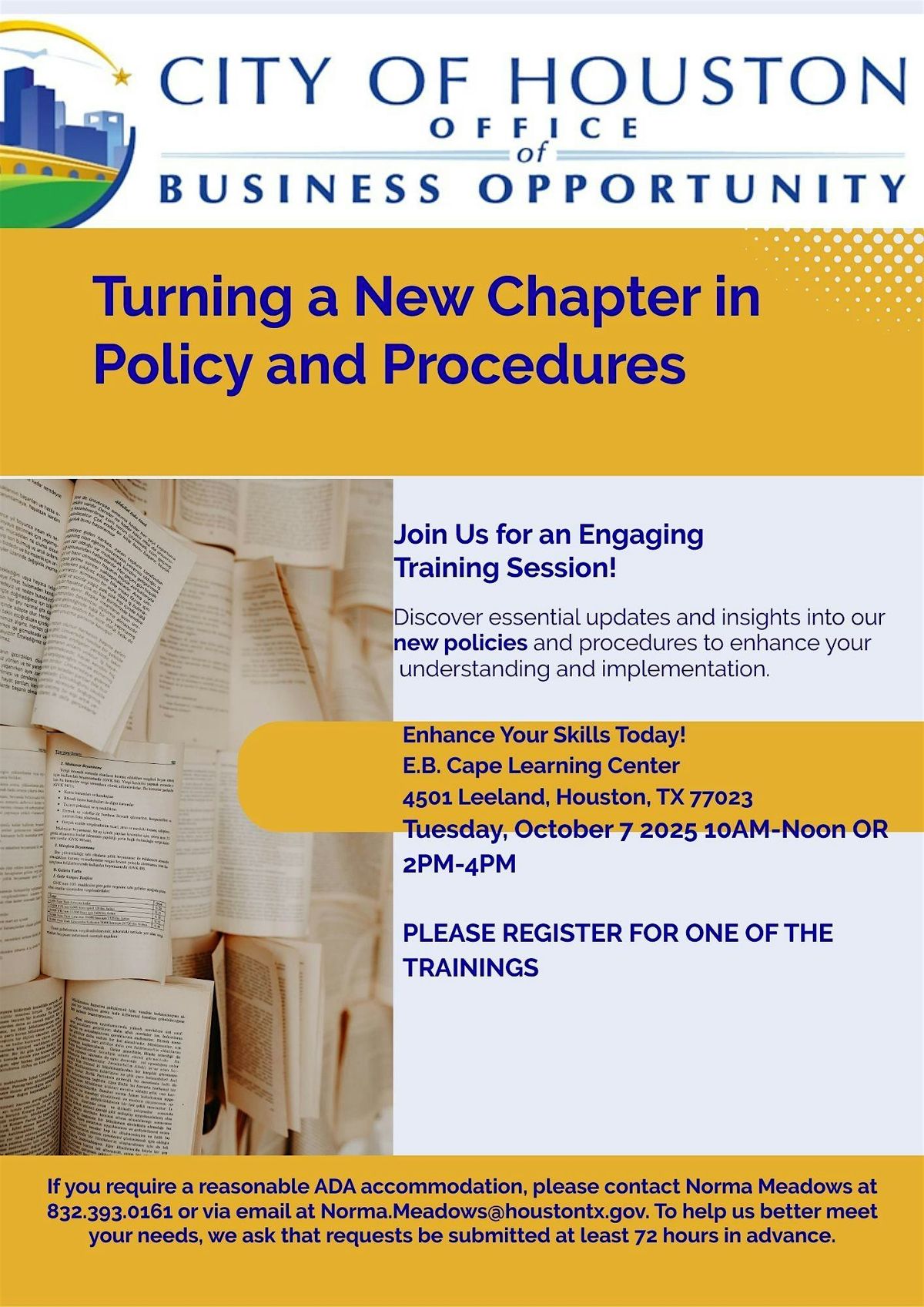 Turning a New Chapter in Policy and Procedures, 7 October | Event in Houston | AllEvents