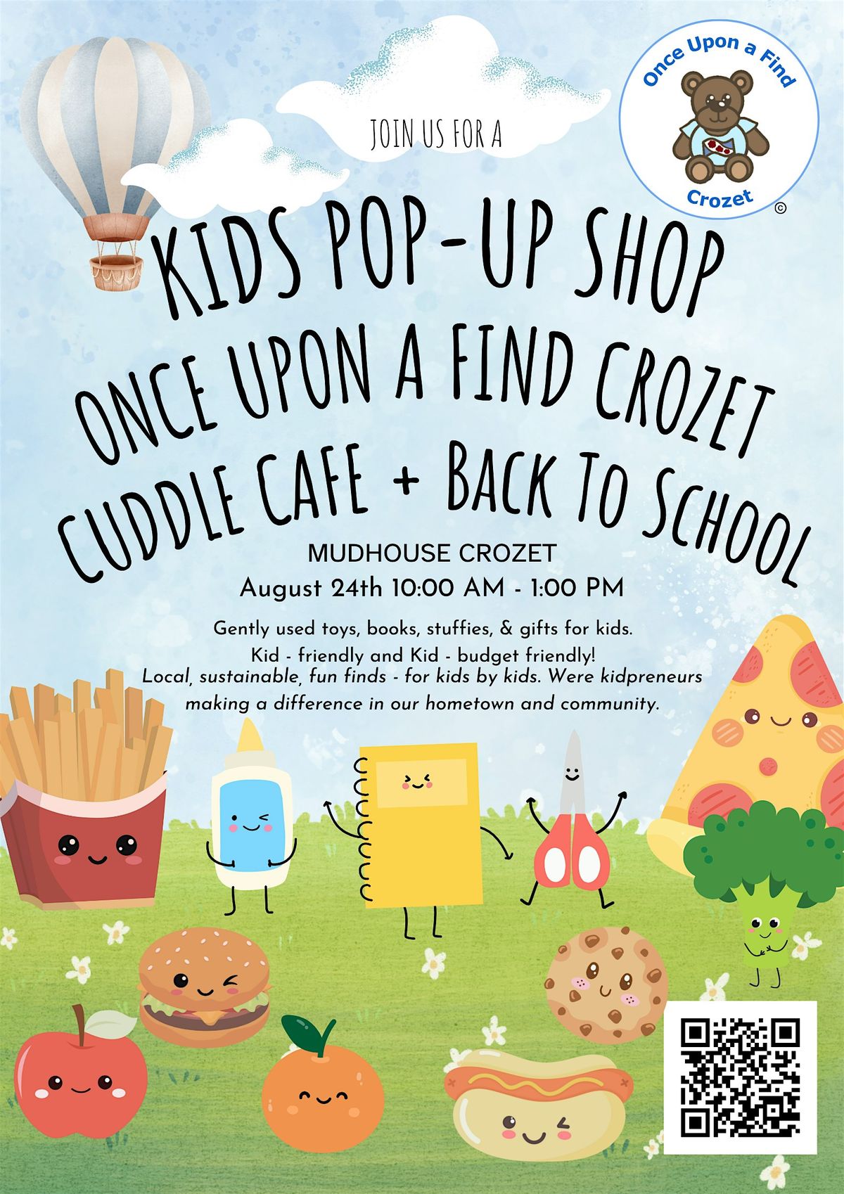 Pop-Up Shop for Kids at Mudhouse Crozet:  Cuddle Cafe & Back-to-School, 24 August | Event in Crozet | AllEvents