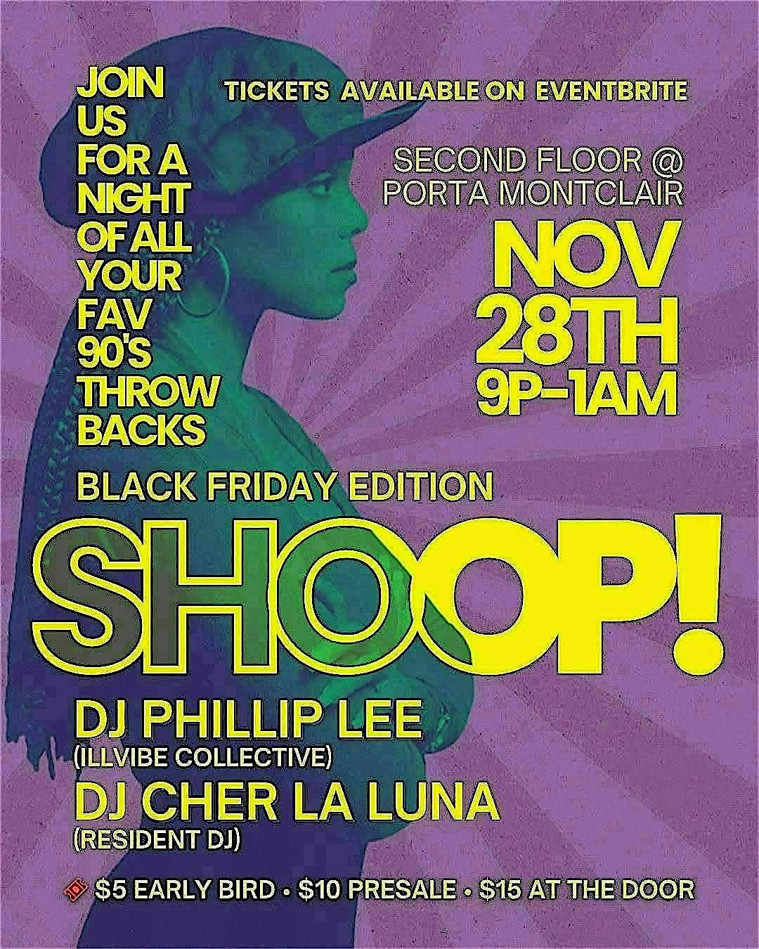 SHOOP! — A 90’s R&B + Hip-Hop Dance Party (Black Friday Edition), 28 November | Event in Montclair