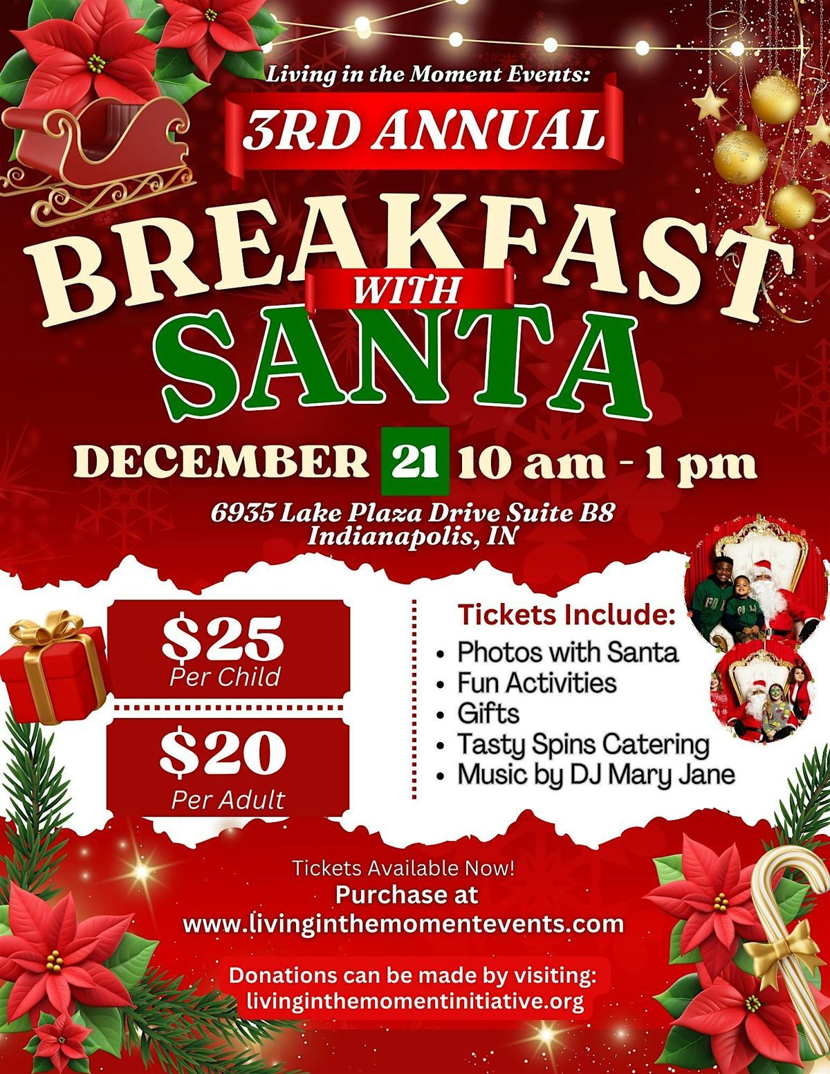 3rd Annual Breakfast with Santa, Living in the Moment Events