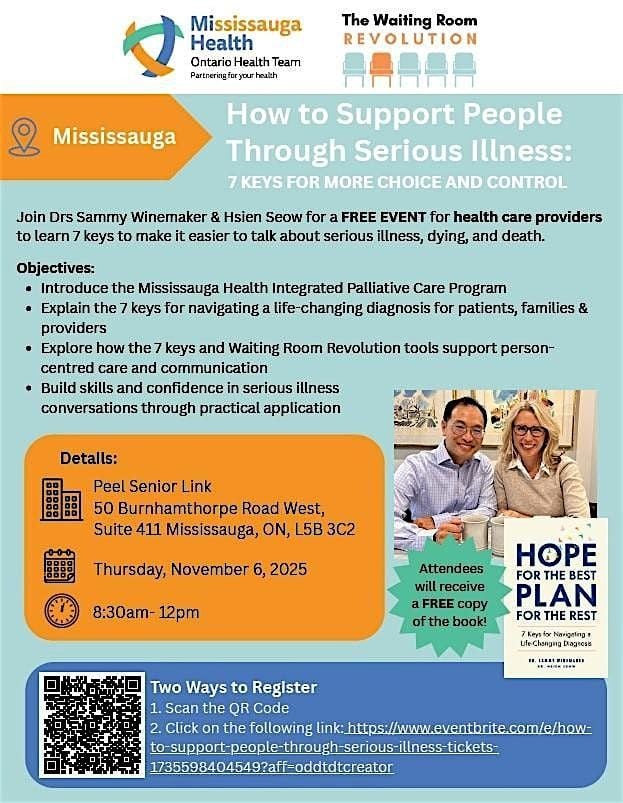 How to Support People Through Serious Illness, 6 November | Event in Mississauga | AllEvents