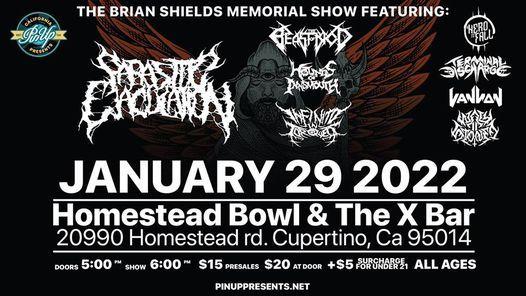 The Brian Shields Memorial Show 990 Homestead Road Cupertino Us Sat January 29 22 The Brian Shields Memorial Show 990 Homestead Road Cupertino Us Sat January 29 22