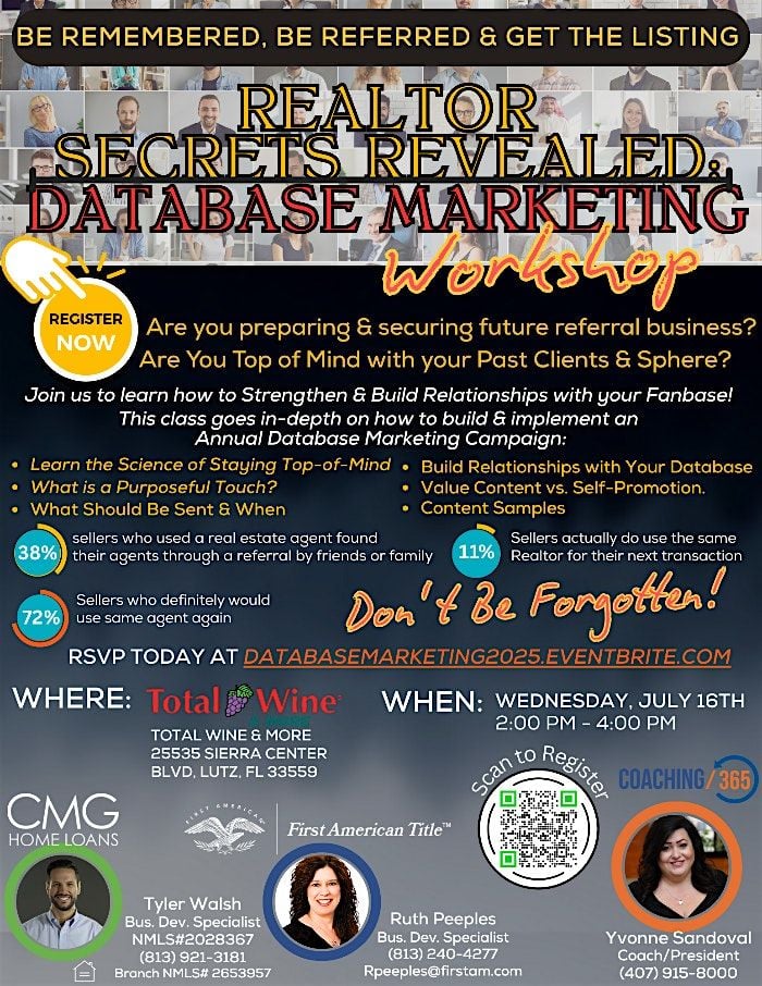 Realtor  Class "Be Remembered, Be Referred & Get The Listing" - Lutz, FL, 16 July | AllEvents