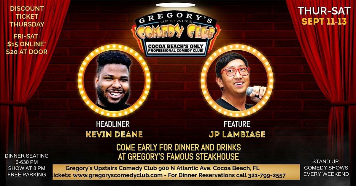Sept 11-Sept 13  Gregory's Comedy Club, 11 September | Event in Cocoa Beach | AllEvents