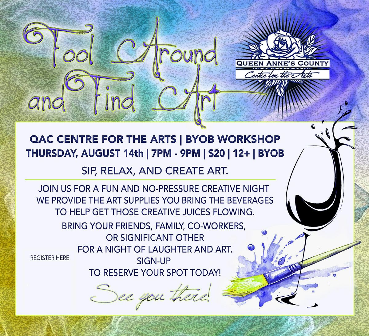 Fool Around and Find Art at QACAC, 14 August | Event in Centreville | AllEvents
