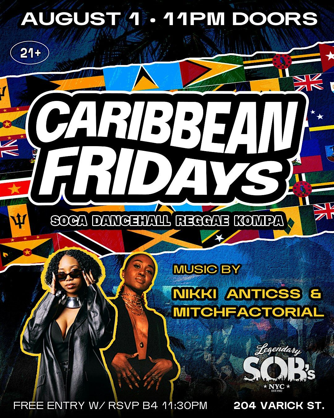 Caribbean Fridays w/ MitchFactorial & Nikki Anticss, 1 August | Event in New York | AllEvents