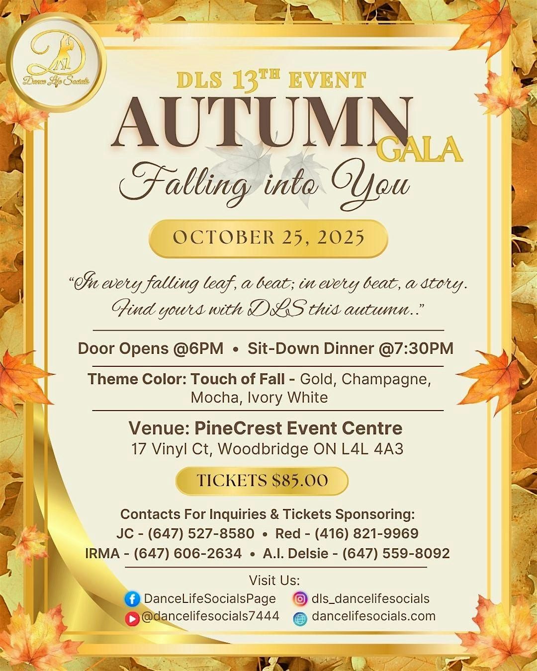 DLS 13th Event Autumn Gala, 25 October | Event in Vaughan | AllEvents