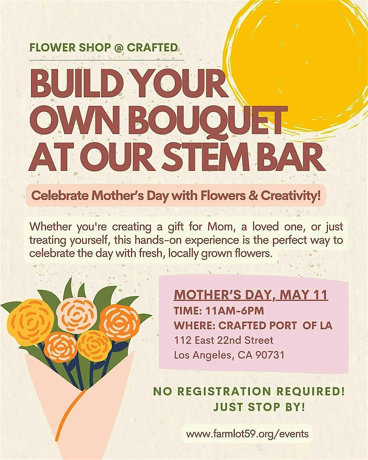 Celebrate Mother's Day with Farm Lot 59 at Crafted at Port of LA | Event in Los Angeles | AllEvents