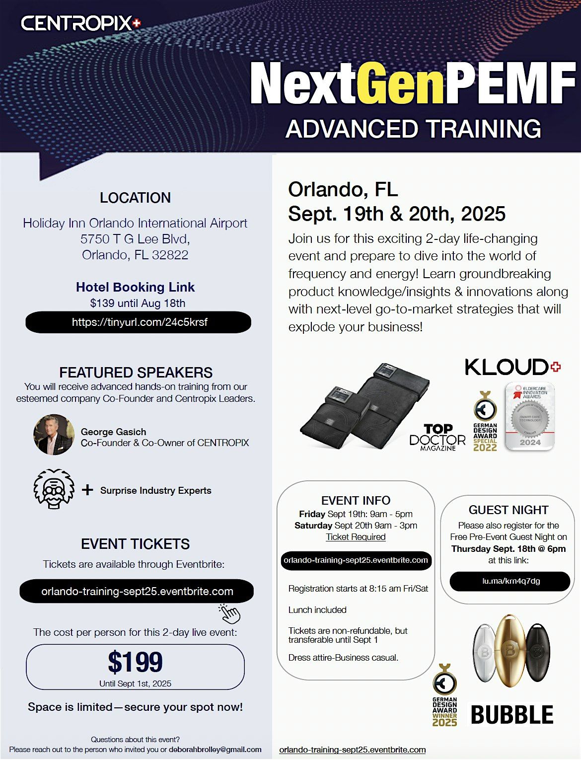 NextGen PEMF Advanced Training 2-Day Event Orlando, FL, 19 September | Event in Orlando | AllEvents
